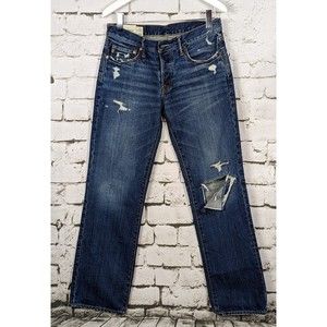 ABERCROMBIE & FITCH Distressed Destroyed Classic Straight Leg Jean 32 x 32